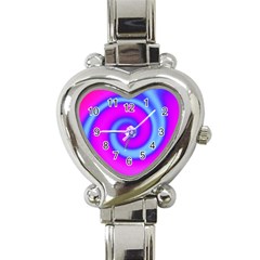 Swirl Pink Turquoise Abstract Heart Italian Charm Watch by BrightVibesDesign