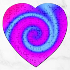 Swirl Pink Turquoise Abstract Jigsaw Puzzle (Heart)