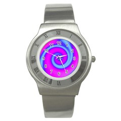 Swirl Pink Turquoise Abstract Stainless Steel Watch