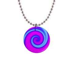 Swirl Pink Turquoise Abstract Button Necklaces by BrightVibesDesign