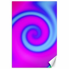 Swirl Pink Turquoise Abstract Canvas 20  x 30  