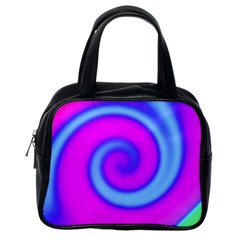 Swirl Pink Turquoise Abstract Classic Handbags (One Side)