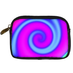 Swirl Pink Turquoise Abstract Digital Camera Cases by BrightVibesDesign