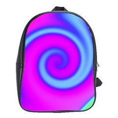 Swirl Pink Turquoise Abstract School Bag (Large)