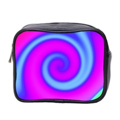 Swirl Pink Turquoise Abstract Mini Toiletries Bag 2-side by BrightVibesDesign