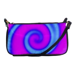 Swirl Pink Turquoise Abstract Shoulder Clutch Bags by BrightVibesDesign