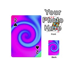 Swirl Pink Turquoise Abstract Playing Cards 54 (Mini) 