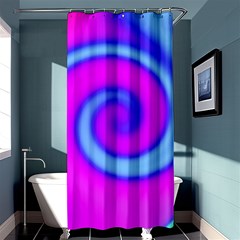 Swirl Pink Turquoise Abstract Shower Curtain 36  x 72  (Stall) 