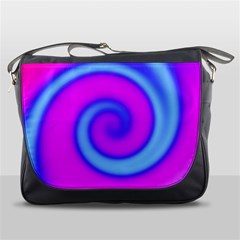 Swirl Pink Turquoise Abstract Messenger Bags