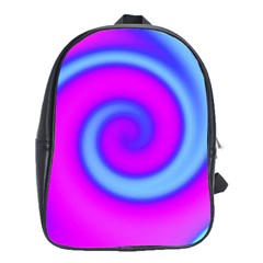 Swirl Pink Turquoise Abstract School Bag (XL)