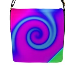 Swirl Pink Turquoise Abstract Flap Messenger Bag (L) 