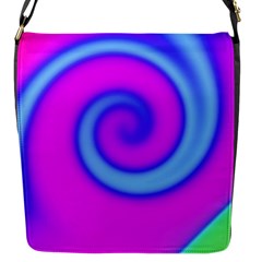 Swirl Pink Turquoise Abstract Flap Messenger Bag (s) by BrightVibesDesign