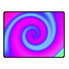 Swirl Pink Turquoise Abstract Double Sided Fleece Blanket (Small) 