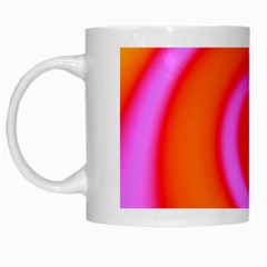 Swirl Orange Pink Abstract White Mugs by BrightVibesDesign