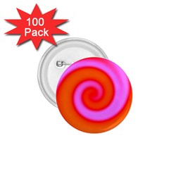 Swirl Orange Pink Abstract 1 75  Buttons (100 Pack)  by BrightVibesDesign