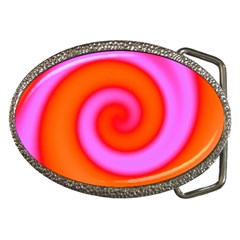 Swirl Orange Pink Abstract Belt Buckles by BrightVibesDesign