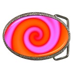 Swirl Orange Pink Abstract Belt Buckles Front