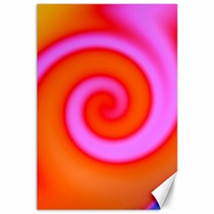 Swirl Orange Pink Abstract Canvas 12  X 18   by BrightVibesDesign