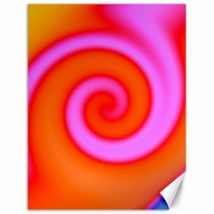 Swirl Orange Pink Abstract Canvas 18  X 24   by BrightVibesDesign