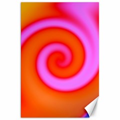 Swirl Orange Pink Abstract Canvas 20  X 30   by BrightVibesDesign