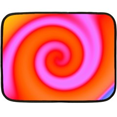 Swirl Orange Pink Abstract Fleece Blanket (mini) by BrightVibesDesign