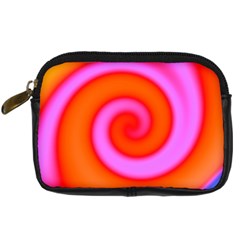 Swirl Orange Pink Abstract Digital Camera Cases by BrightVibesDesign