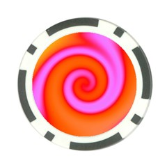 Swirl Orange Pink Abstract Poker Chip Card Guard (10 Pack) by BrightVibesDesign