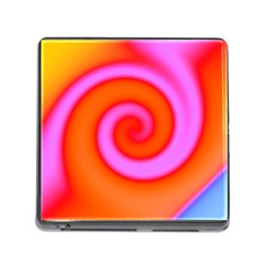 Swirl Orange Pink Abstract Memory Card Reader (square) by BrightVibesDesign