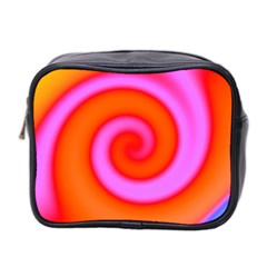 Swirl Orange Pink Abstract Mini Toiletries Bag 2-side by BrightVibesDesign