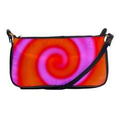 Swirl Orange Pink Abstract Shoulder Clutch Bags by BrightVibesDesign