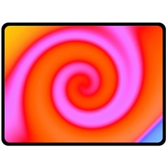 Swirl Orange Pink Abstract Fleece Blanket (large)  by BrightVibesDesign