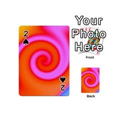 Swirl Orange Pink Abstract Playing Cards 54 (mini)  by BrightVibesDesign