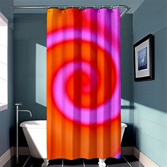 Swirl Orange Pink Abstract Shower Curtain 36  X 72  (stall)  by BrightVibesDesign