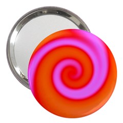 Swirl Orange Pink Abstract 3  Handbag Mirrors by BrightVibesDesign