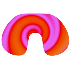 Swirl Orange Pink Abstract Travel Neck Pillows by BrightVibesDesign