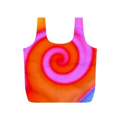 Swirl Orange Pink Abstract Full Print Recycle Bags (s)  by BrightVibesDesign