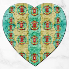 Peace Will Be In Fantasy Flowers With Love Jigsaw Puzzle (heart) by pepitasart