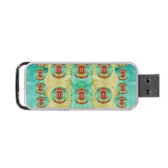 Peace Will Be In Fantasy Flowers With Love Portable Usb Flash (one Side) by pepitasart