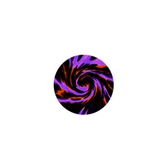 Swirl Black Purple Orange 1  Mini Buttons by BrightVibesDesign