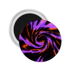 Swirl Black Purple Orange 2 25  Magnets by BrightVibesDesign