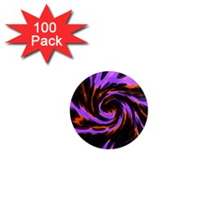 Swirl Black Purple Orange 1  Mini Magnets (100 Pack)  by BrightVibesDesign