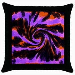 Swirl Black Purple Orange Throw Pillow Case (black) by BrightVibesDesign