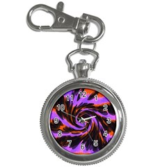 Swirl Black Purple Orange Key Chain Watches by BrightVibesDesign