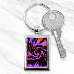 Swirl Black Purple Orange Key Chains (rectangle)  by BrightVibesDesign