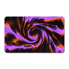 Swirl Black Purple Orange Magnet (rectangular) by BrightVibesDesign