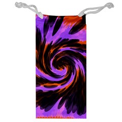 Swirl Black Purple Orange Jewelry Bags by BrightVibesDesign