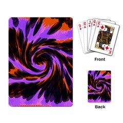 Swirl Black Purple Orange Playing Card by BrightVibesDesign