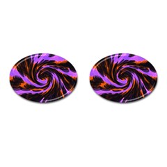 Swirl Black Purple Orange Cufflinks (oval) by BrightVibesDesign