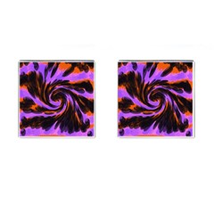 Swirl Black Purple Orange Cufflinks (square) by BrightVibesDesign