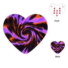 Swirl Black Purple Orange Playing Cards (heart)  by BrightVibesDesign